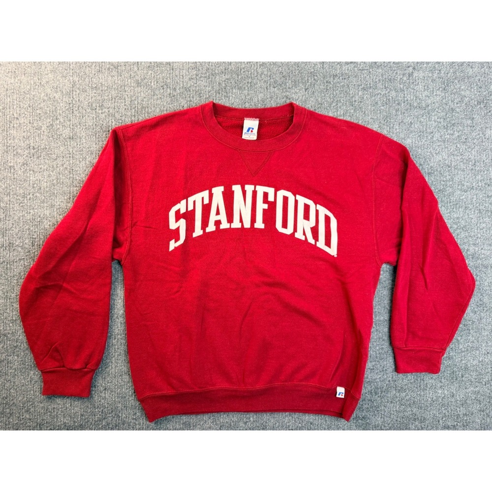 Russell Athletic Stanford Sweatshirt Mens Medium Red Fleece Crewneck Pullover M